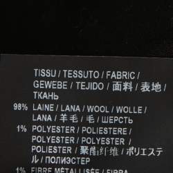 Pre Owned Yves Saint Laurent Black Wool Pinstriped High Waisted Pants M