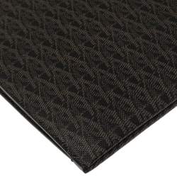 Pre Owned Saint Laurent Brown Coated Canvas Monogram Zip Pouch