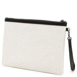 Pre Owned Saint Laurent Beige Rive Gauche Clutch Bag