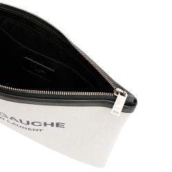Pre Owned Saint Laurent Beige Rive Gauche Clutch Bag