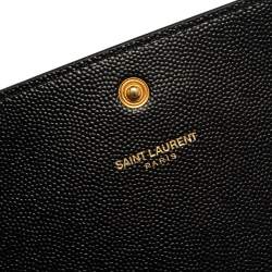 Pre Owned Saint Laurent Black Leather Kate Clutch