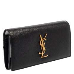 Pre Owned Saint Laurent Black Leather Kate Clutch