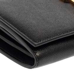 Pre Owned Saint Laurent Black Leather Kate Clutch