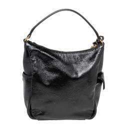 مملوكة مسبقًا Yves Saint Laurent Black Leather Zip Hobo