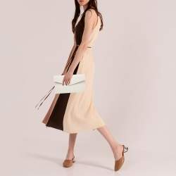 Pre Owned Saint Laurent Grey Grained Leather Uptown Pouch