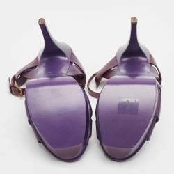 Pre Owned Yves Saint Laurent Purple Leather Tribute Sandals Size 37