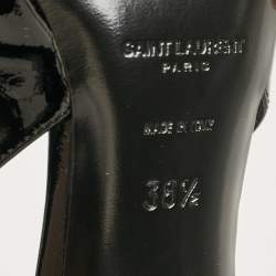Pre Owned Saint Laurent Black Patent Leather Luna 105 Slingback Pumps Size 38.5