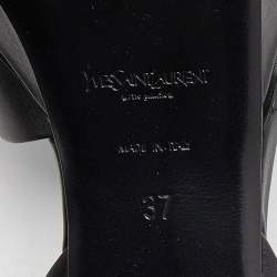 Pre Owned Yves Saint Laurent Black Leather Tribute Sandals Size 37