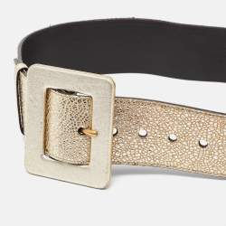 Yves Saint Laurent Gold Leather Buckle Waist Belt 70CM