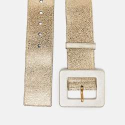 Yves Saint Laurent Gold Leather Buckle Waist Belt 70CM