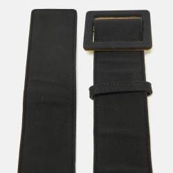 Yves Saint Laurent Black Fabric Waist Belt 90CM