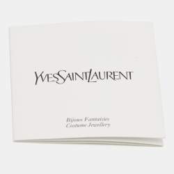 Yves Saint Laurent Gold Tone Crystal Embellished Clip-On Earrings