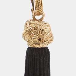 Yves Saint Laurent Fabric Gold Tone Earrings