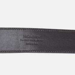 Yves Saint Laurent Dark Brown Leather Y Buckle Belt 95CM