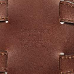 Pre Owned Yves Saint Laurent Brown Leather Strappy Wide Buckle Belt L