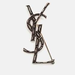 Pre Owned Yves Saint Laurent Opyum Antique Silver Tone Brooch