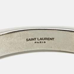 Pre Owned Yves Saint Laurent Silver Tone Open Cuff Bracelet