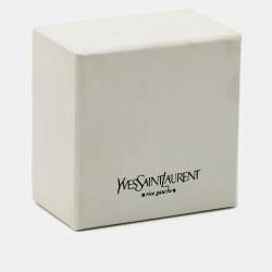 Pre Owned Yves Saint Laurent Arty Pink Glass Cabochon Gold Tone Ring Size 51