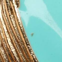 Pre Owned Yves Saint Laurent Arty Dots Green Cabochon Gold Tone Ring Size 49