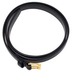Pre Owned Yves Saint Laurent Black Leather Belt 80CM