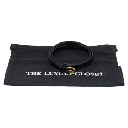 Pre Owned Yves Saint Laurent Black Leather Belt 80CM