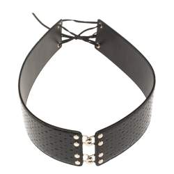 Pre Owned Yves Saint Laurent Black Patent Leather Waist Belt M