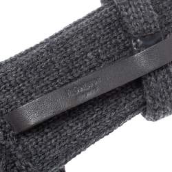 Pre Owned Yves Saint Laurent Grey Knitted Waist Belt 85CM