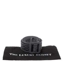 Pre Owned Yves Saint Laurent Grey Knitted Waist Belt 85CM