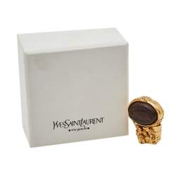 Pre Owned Yves Saint Laurent Wood Arty Ring Size EU 49
