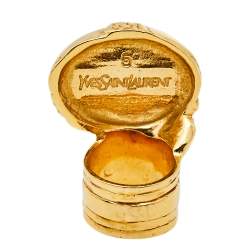 Pre Owned Yves Saint Laurent Wood Arty Ring Size EU 49