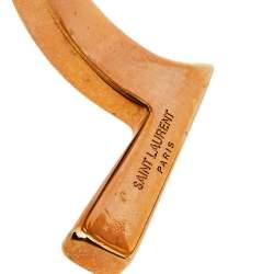 Pre Owned Yves Saint Laurent Rose Gold Tone Monogram Cuff Bracelet