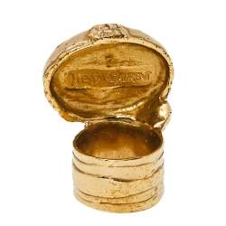 Pre Owned Yves Saint Laurent Green Cabochon Arty Ring Size 7