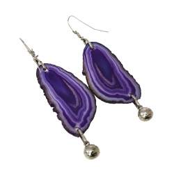 مملوكة مسبقًا أقراط أيف سان لوران متدلية لون فضي عقيق