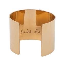 Pre Owned Yves Saint Laurent Y Gold Tone Cuff Bracelet
