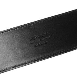 Pre Owned Yves Saint Laurent Black Leather Y Buckle Belt 70CM