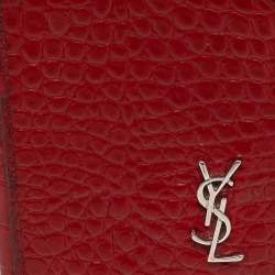 Saint Laurent Paris Red Croc Embossed Leather iPhone XS Max Case