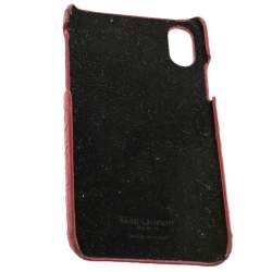 Saint Laurent Paris Red Croc Embossed Leather iPhone XS Max Case