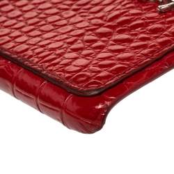 Saint Laurent Paris Red Croc Embossed Leather iPhone XS Max Case