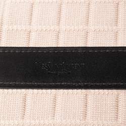 Pre Owned Yves Saint Laurent Beige/Brown Leather and Elastic Hook Corset Waist Belt S