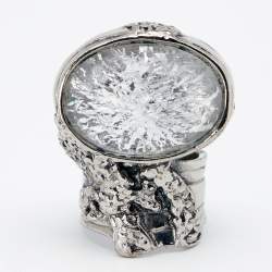 Pre Owned Yves Saint Laurent Glass Cabochon Arty Oval Ring Size 6