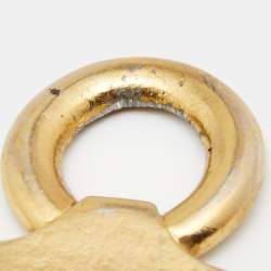 Pre Owned Saint Laurent Black Leather and Elastic Band Golden Hook Waist Belt 85CM