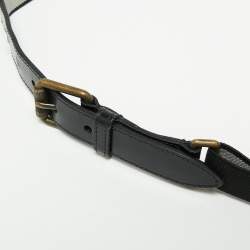 Pre Owned Yves Saint Laurent Black Canvas and Leather Buckle Belt