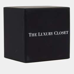 Pre Owned Saint Laurent Arty Turquoise Glass Cabochon Gold Tone Ring Size 52.5