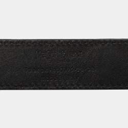 Yves Saint Laurent Black Leather Chain Detail Waist Belt 80CM