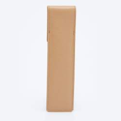 Pre Owned Yves Saint Laurent Beige Leather Pen Case