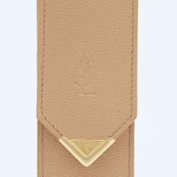 Pre Owned Yves Saint Laurent Beige Leather Pen Case
