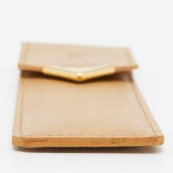 Pre Owned Yves Saint Laurent Beige Leather Pen Case