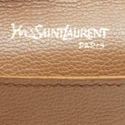 Pre Owned Yves Saint Laurent Beige Leather Pen Case