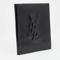 Pre Owned Yves Saint Laurent Black Patent Leather iPad Case