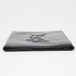 Pre Owned Yves Saint Laurent Black Patent Leather iPad Case